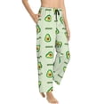 thumbnail image 2 of Disketp Green Avocado Print Women'S Comfy Pajama Pants Casual Drawstring Palazzo Lounge Wide Leg Pants, 2 of 9