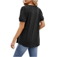 thumbnail image 5 of TrendVibe365 Summer Tops for Women 2024 Spring Blouse Tunic Pleated Plain Slim Curvy Hem Shirts Ruffle Sleeve Short Sleeve Tees Pullovers Square Neck Tshirts Clothes, 5 of 5
