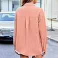 thumbnail image 5 of Rciityk Women's Button Up Shirts Fall Casual Pleated Long Sleeve Cardigan Tops Loose Turndown Collar Blouses, 5 of 7