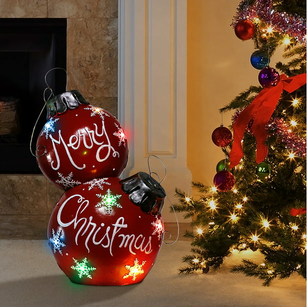 Alpine Corporation Christmas Ball Ornament with Color Changing LED ...