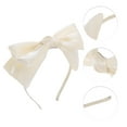 thumbnail image 3 of Unique Bargains 1 Pc Exquisite Gauze Shiny Silk Bow Headband Beige, 3 of 6