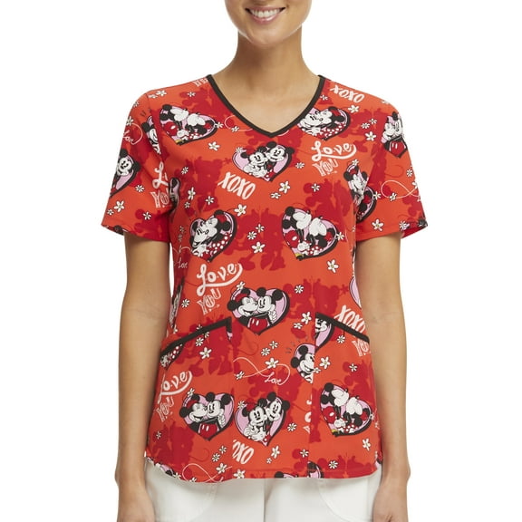 Scrubstar Women's "Mickey Forever" V-Neck Print Scrub Top WM12T745LA