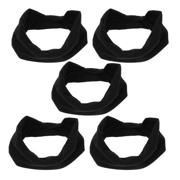 BESTYASH 5Pcs Black Sports Headbands for Youth with High Sweat Absorption and Breathable Elastic Design