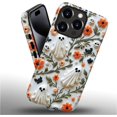 thumbnail image 2 of Case for iPhone 15 Pro, PC Hard Shell & Silicone Inner Bumper, Anti-Scratch Full-Body Cover Shockproof Slim Design -Cute Ghost Floral Halloween, 2 of 5