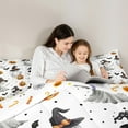 thumbnail image 5 of Manfei Kawaii Ghost Bedding Comforter Set,Halloween Theme Twin Comforter Sets,Pumpkin Lantern Bats Bedding Set For Girls Boys,Super Cozy Room Decor Reversible,2pcs, 5 of 8
