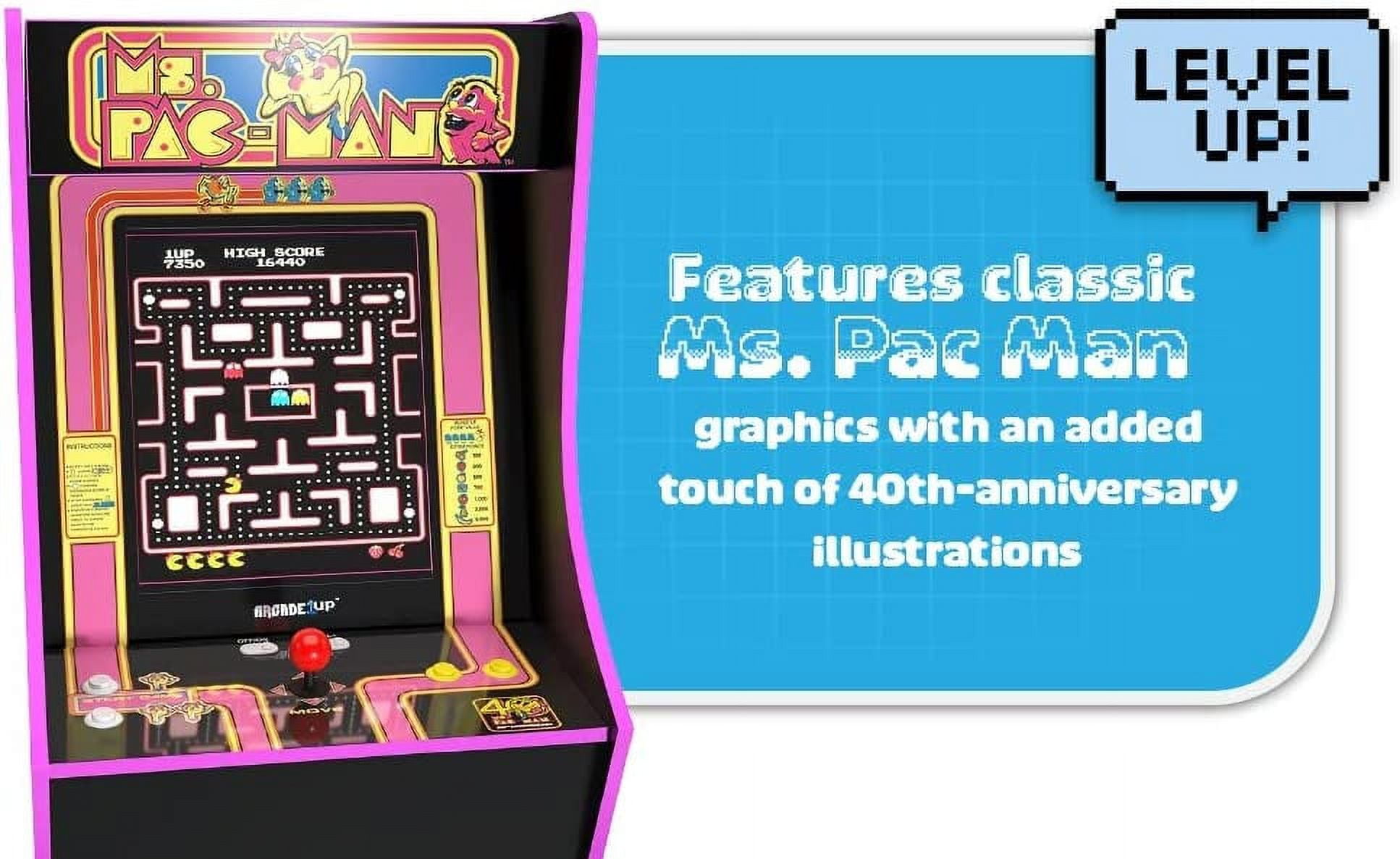 ARCADE1UP Ms. Pac Man 40th Anniversary Classic 10 in 1 Coin less Arcade Video Game Cabinet Machine
