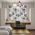 thumbnail image 4 of Navy Blue Floral Kitchen Curtains Window Panels, Vintage Flowers Elegant Pastoral Rustic Insulated Window Treatment Curtain, Grommet Curtains for Bedroom/Living Room/Bathroom, 2 Piece 52"Wx84"L, 4 of 8