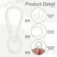 thumbnail image 3 of Uxcell 20 Pcs Clip de Resorte, Gancho de Llave de Resorte con Anillo O, Clips de Llave de Color Caramelo Multipropósito para Manualidades de Lanyard, Camping y Mochilas, Blanco, 3 of 7