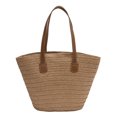 thumbnail image 2 of Bolsa De Hombro Bolso De Hombro Bolso de playa de verano tejido a mano tejido de gran capacidad Casual Simple para el trabajo, 2 of 8