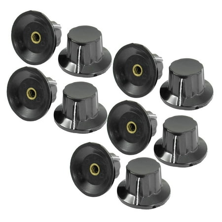 Unique Bargains 10pcs Adjustable Turn 24mm Top 6mm Shaft Insert Dia Potentiometer Rotary Knobs