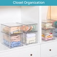 thumbnail image 4 of 6 Pack Large Stackable Storage Drawers,Easily Assemble Acrylic Bathroom Closet Undersink Organizers and Storage,Plastic Bins for Kitchen Cabinets,Pantry,Makeup,Medicine Organization, 4 of 8