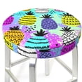 thumbnail image 3 of Balery Graffiti Pineapples Fundas de asiento para taburete de bar redondo de tela de terciopelo ajustables que protegen de arañazos y manchas para sillas de 14 a 17 pulgadas.-12 inch, 3 of 7