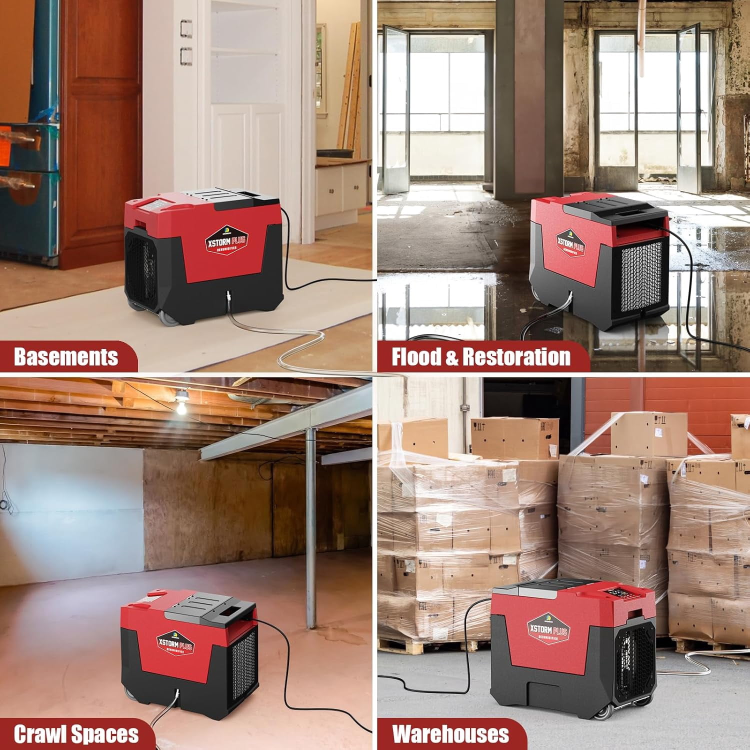 ARGENDON 180PPD Commercial Dehumidifier with Pump Whole House Dehumidifier Suit for 2,300 Sq.Ft Space with Drain Hose for Crawl Spaces, Industry Use, Garage, Basements, limited 5-Year-Warranty