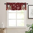 thumbnail image 3 of Red Plaid Snowman Christmas Kitchen Valances for Windows 42x12 Inch Kitchen Curtains Valances Rod Pocket Xmas Snowflake Winter Gifts Bathroom Window Valances for Window Treatment Decor, 3 of 6