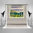 thumbnail image 1 of XDDJA Polyester Fabric 5x7ft Gray Wall Wood Floor Photo Backdrop Photography Studio Background, 1 of 2