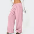 thumbnail image 7 of JoliSweat Sweatpants Women Wide Leg Sweat Pants Straight Sweats Baggy Jogging Tall Yoga Lounge Track with Pockets Joggers Pink S, 7 of 7