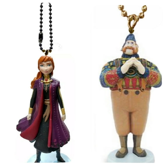Oaken & Princess Anna Purple Keychain Dangler Ornament Figure Frozen Disney 4”