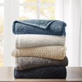 thumbnail image 5 of Pemberly Row Modern / Contemporary Velvet Binding Blanket in Blue, 5 of 6