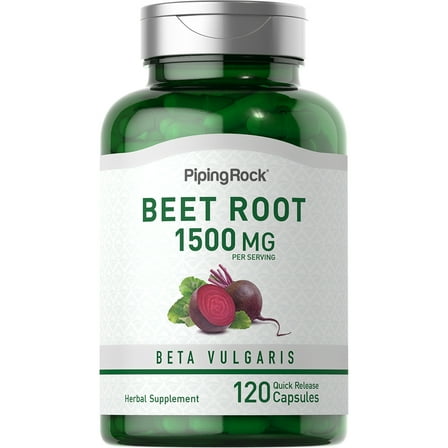 Beet Root Capsules | 1500 mg (per serving) | 120 Pills for Men and Women | by Piping Rock