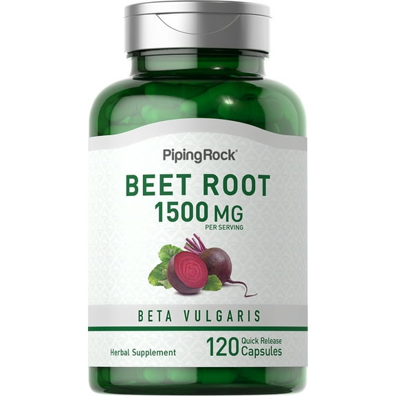 Beet Root Capsules | 1500 mg (per serving) | 120 Pills for Men and Women | by Piping Rock
