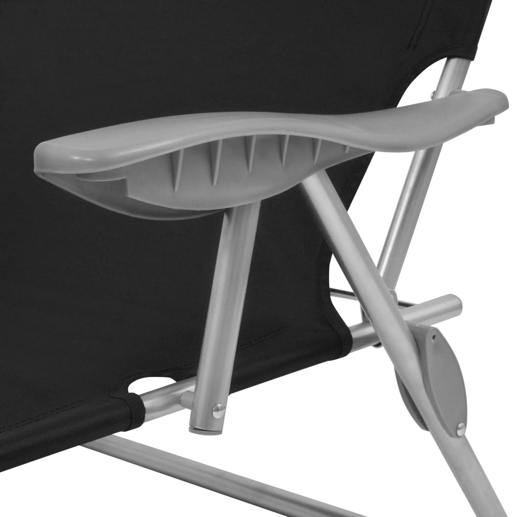 Kepooman Outdoor Patio Foldable Steel Sun Lounger with Adjustable Canopy, Black Kepooman Outdoor Patio Foldable Steel Sun Lounger with Adjustable Canopy, Black