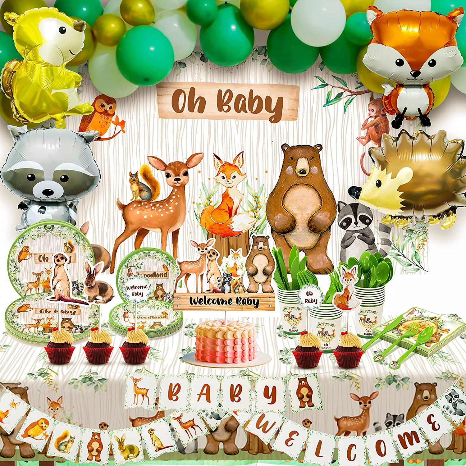 Woodland Baby Shower Decorations Oh Baby Backdrop Nigeria Ubuy