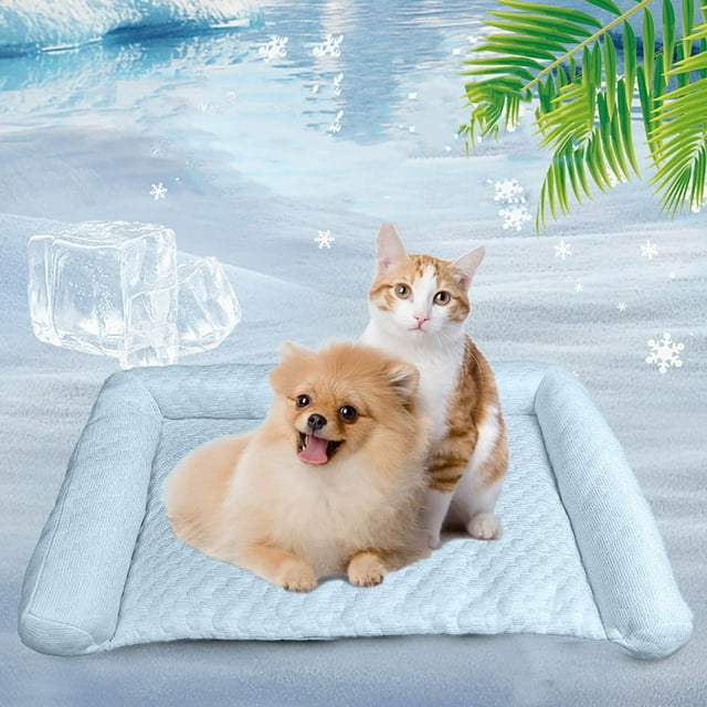 Fiudx Esterilla de Hielo para Mascotas, Cama Refrescante para Perros En Verano, Tela Suave y Transpirable, Diseño Indeformable, Ideal para Siestas y Descanso, Perfecta para Perros y Gatos, Fácil de L