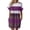 Purple., variant on HBGVBA Women's Summer Mini Dress,Plus Size Short Sleeve Dresses,Color Stripe Loose Fitted Side Pocket Midi Dress