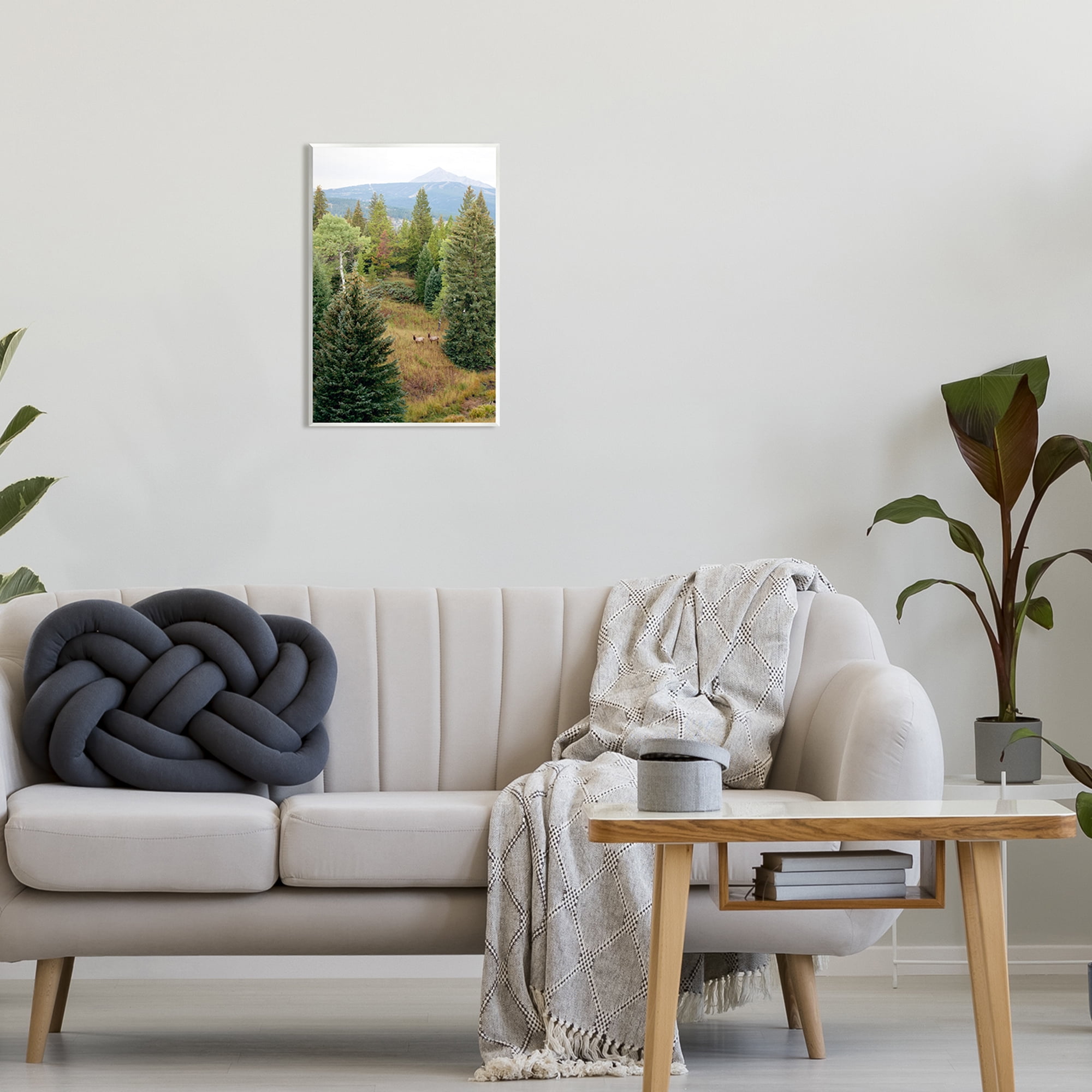 Stupell Lone Peak Mountain Deer Wildlife Landscape Photography Wall Plaque Unframed Art Print Wall Art