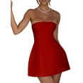 thumbnail image 1 of Robe Tube Sans Bretelles pour Femmes, Robe de Soirée Boîte de Nuit, Robe de Bal Courte Rouge m, 1 of 10