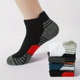 thumbnail image 2 of 4 Pairs of Soft & Breathable Cotton Blend Short Socks for Men - Comfortable Low-Cut Ankle Socks for Summer Casual Sports , Hand Washable, Solid Color, Knit Fabric, 2 of 9