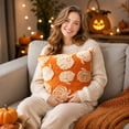 thumbnail image 6 of GrmtClth Set of 2 Fall Halloween Pumpkin Throw Pillow Covers, 3D Tufted Fluffy Plush Square Cushion Slipcovers Farmhouse Sofa Home Decor, 6 of 9