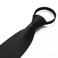 thumbnail image 1 of Corbatas de seguridad negras con clip en la corbata para hombres y mujeres, corbata negra mate, corbata fúnebre negra, accesorios para ropa Feliz Sencillez, 1 of 5