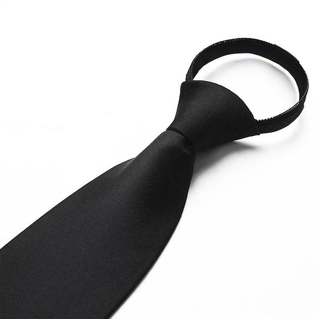 Corbatas de seguridad negras con clip en la corbata para hombres y mujeres, corbata negra mate, corbata fúnebre negra, accesorios para ropa Feliz Sencillez