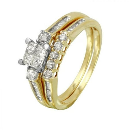 Ladies 0.9 Carat Diamond 10k Two tone Gold Ring