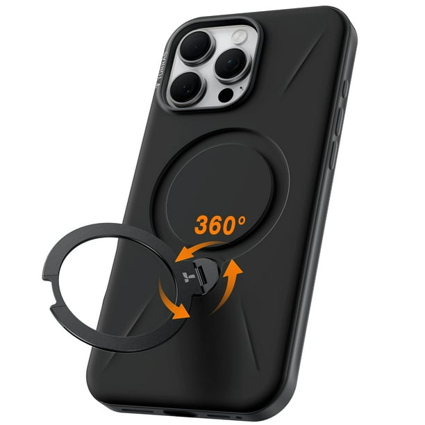 Funda de teléfono TORRAS Ostand Spin para iPhone 16 Pro Max negra