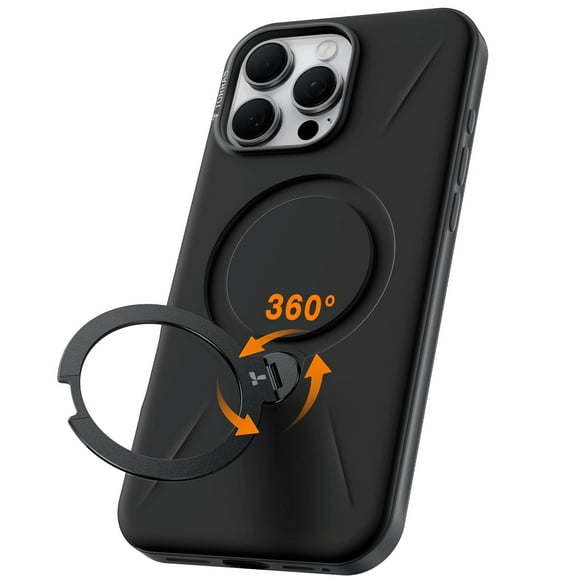 Funda de teléfono TORRAS Ostand Spin para iPhone 16 Pro Max negra