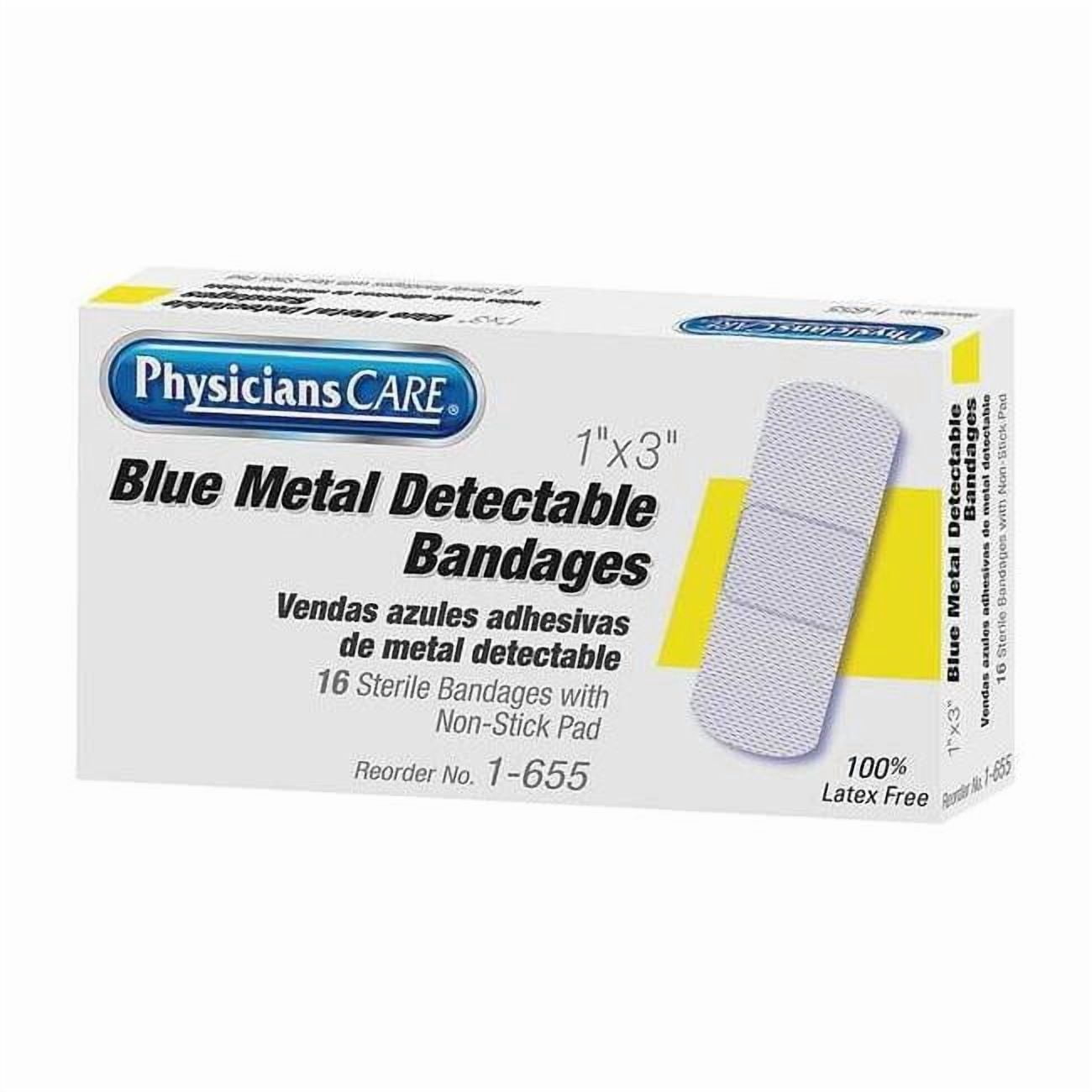 First Aid Only Bandage, Blue, Fabric, 3inLx1inW,PK16 1-655