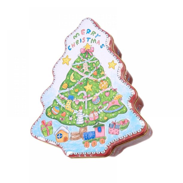 Candy Tin Box, Metal Christmas Tree Shaped Box, Various Small Gifts, Cookie Tins, Christmas Gift