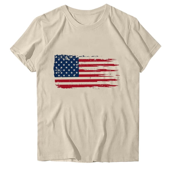 Vetsdori Women's Short Sleeve T Shirts USA Years Anniversary July 4th Pullover Patriotic Casual,Summer Red White and Blue Graphic Fashion Shirts for Women Independence Day