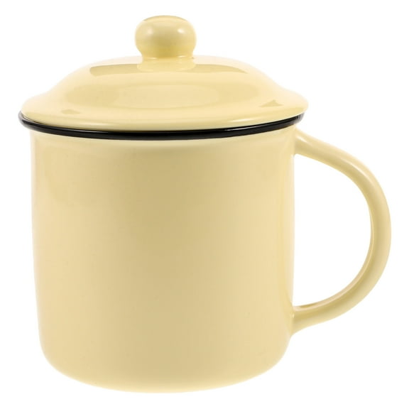 QIDITONG Party Supply Portable Coffee Mug Household Milk Cup Camping Accessory Flat Bottom Mug Porcelain Juice Mug Vintage Mug Camper Mug