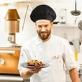 thumbnail image 4 of 2 Pcs Toque de Chef Toque de Chef Bonnet de Cuisine Noir Réglable Restaurant Bonnet Réutilisable en Maille, 4 of 5