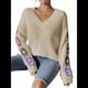thumbnail image 1 of Suéteres de Punto de Larga con Estampado Floral Bohemio Clásico para Mujer, Estilo Informal, para Otoño e Invierno 2025. Albaricoque XL, 1 of 8