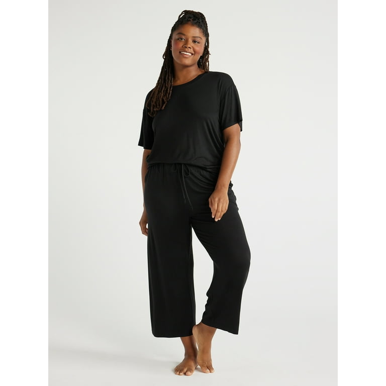 Joyspun Women's Knit Cropped Sleep Pants, Sizes S to 3X Joyspun Women's Knit Cropped Sleep Pants, Sizes S to 3X