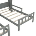 thumbnail image 5 of Euroco Twin Size Wood House Platform Bed, Two Beds in One with Desk and Shelf, 2 Platform Beds for More Kids Teens, Gray, 5 of 13