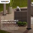 thumbnail image 4 of Sunjoy Archwood 13 ft. x 15 ft. Cedar Framed Hard Top Gazebo with Black Steel 2-tier Hip Roof, 4 of 9