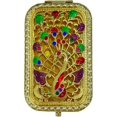 thumbnail image 1 of ZHU YU CHUN 1PC Vintage Spread The Wings Peacock Pattern Cosmetic Makeup Pocket Purse Magnification Jewel Mirror （Rectangle）, 1 of 3