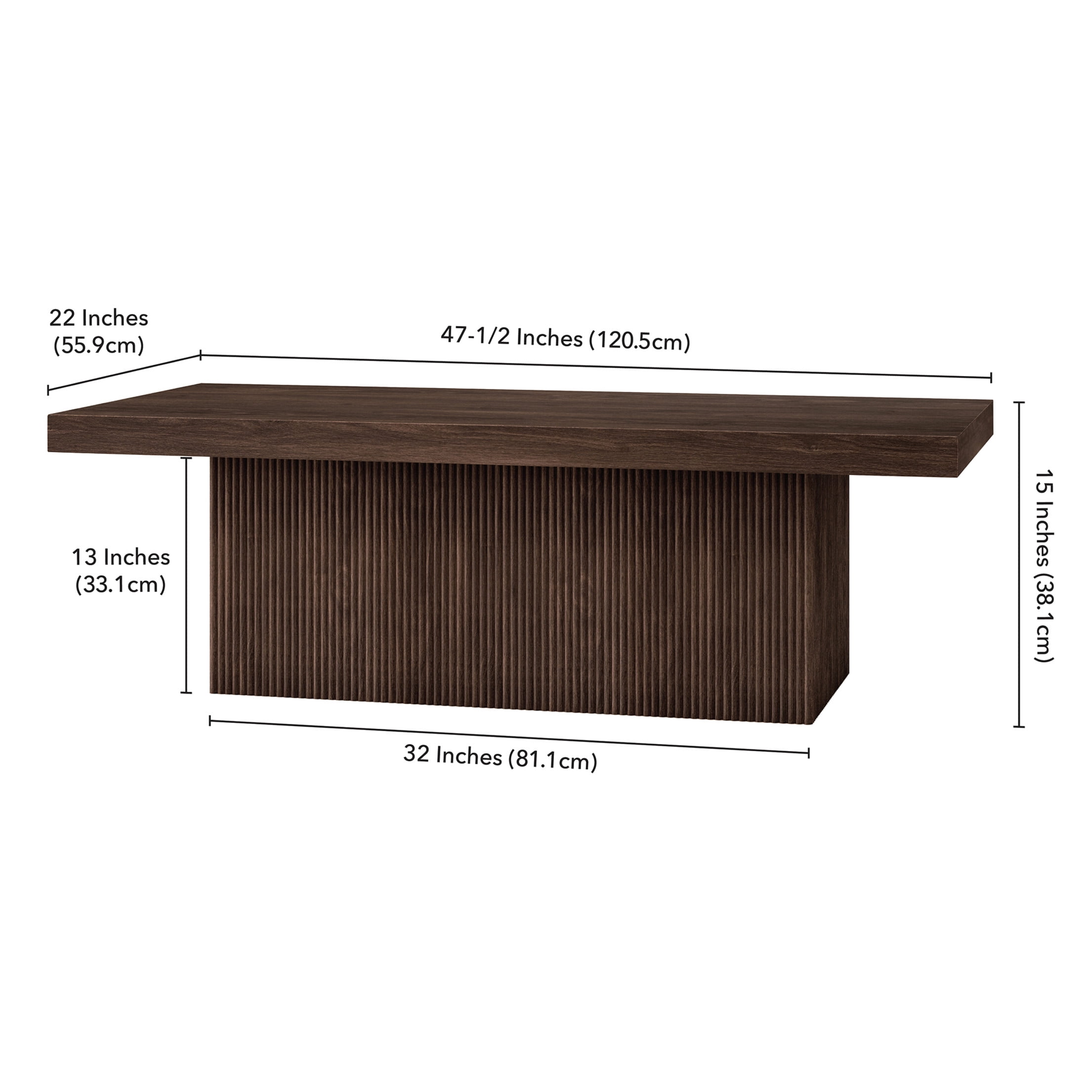 Evelyn&Zoe Modern/Contemporary 48" Wide Alder Brown Coffee Table