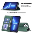 thumbnail image 3 of iPhone 13 Pro Max Wallet Case, PU Leather Flip Kickstand Magnetic with Card Holder Shockproof Soft TPU Protective Cover, Green, 3 of 6