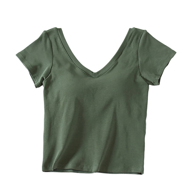 Tops de Manga Corta Sexy para las Mujeres, Color Sólido con Almohadilla de Pecho, Sujetador un Fondo Envuelto Pijamas